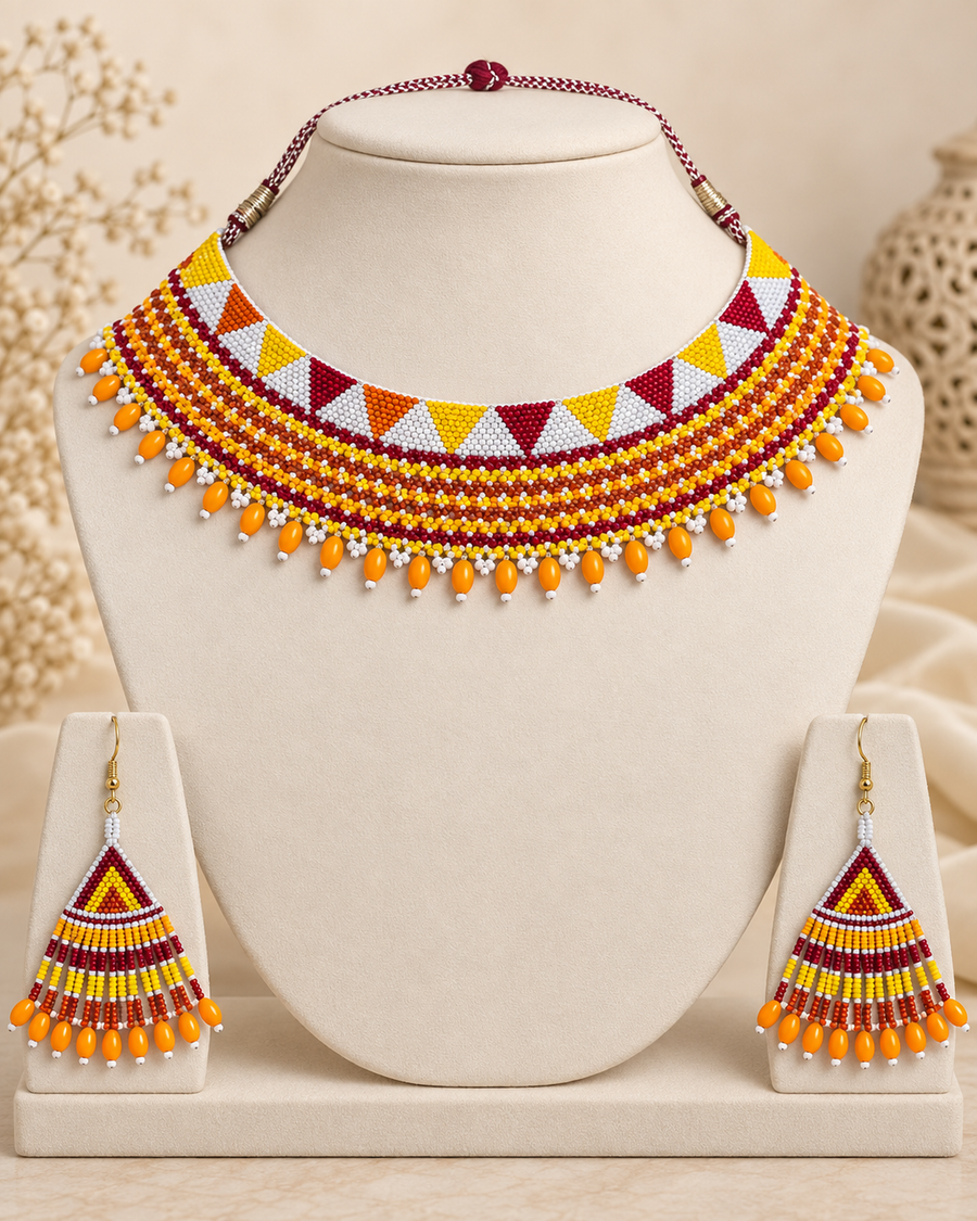 Kesariya Utsav Handcrafted Choker Set