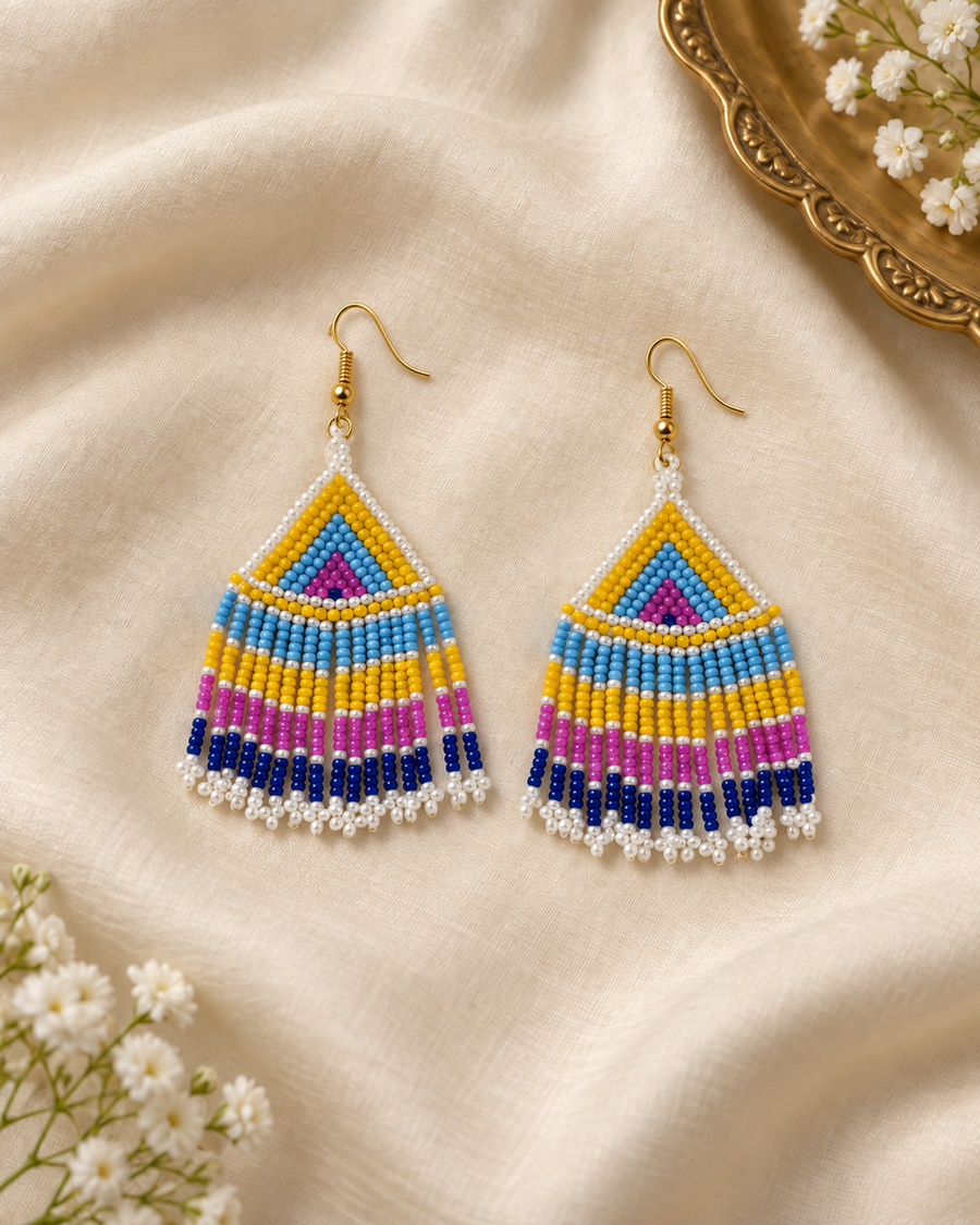 RangLeher Pastel Beaded Earrings