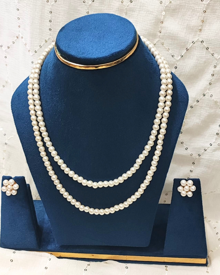 White Pearl Necklace Set