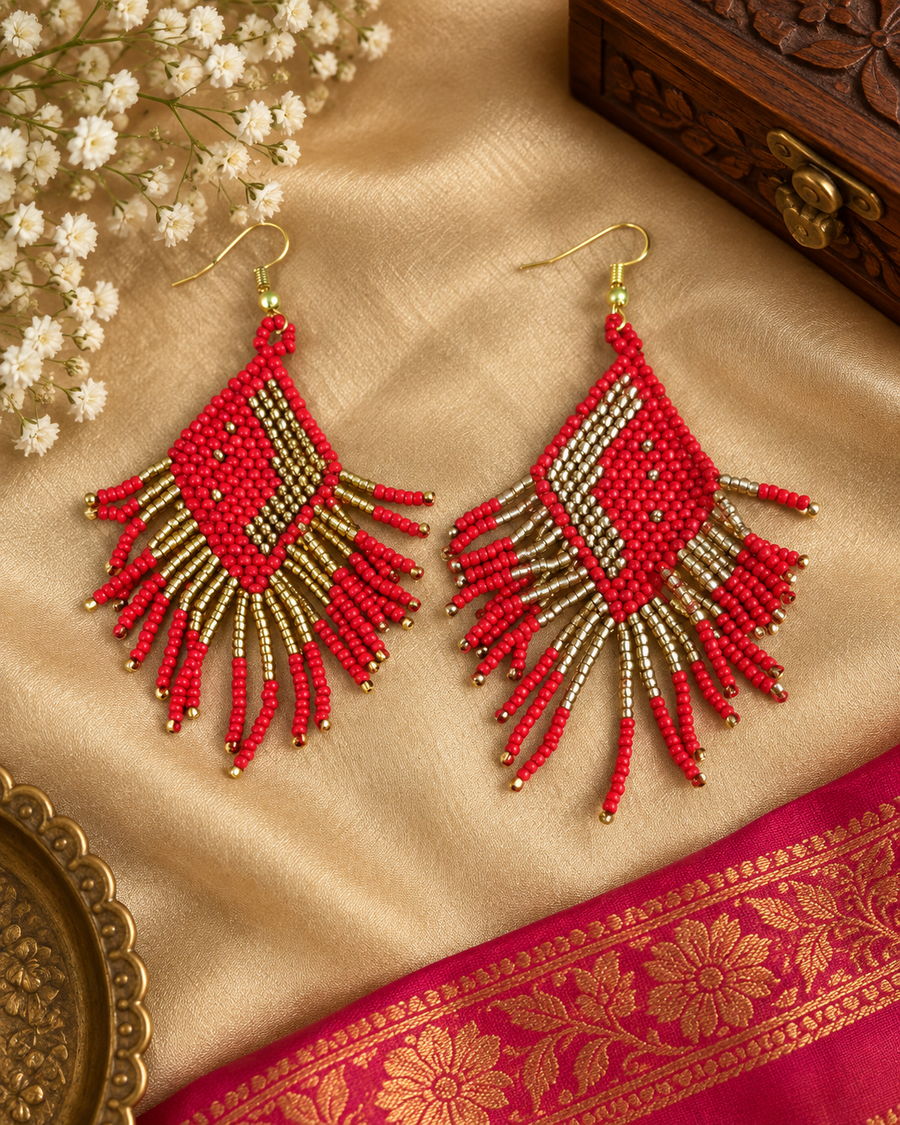 Sindoor Cascade Earrings